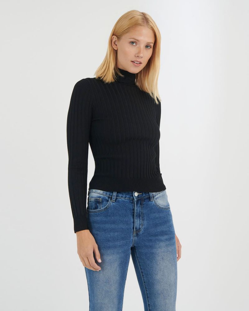 Samina Ribbed Turtleneck Sweater