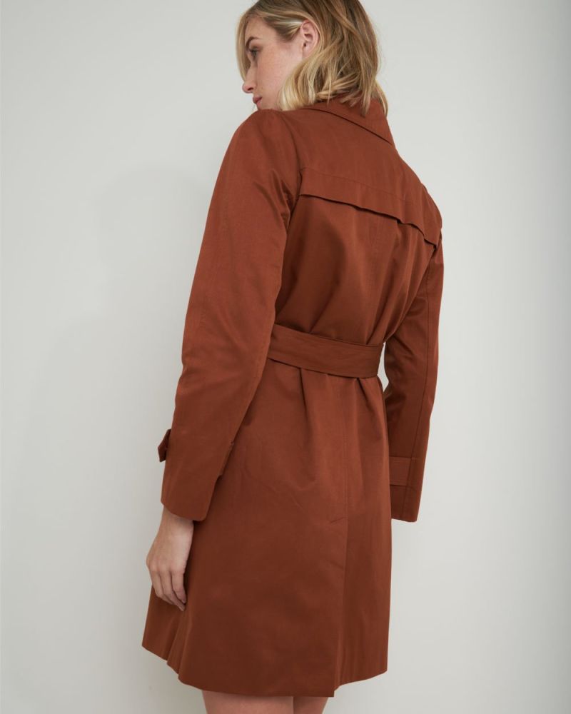 Maliah Double-Breasted Trench Coat