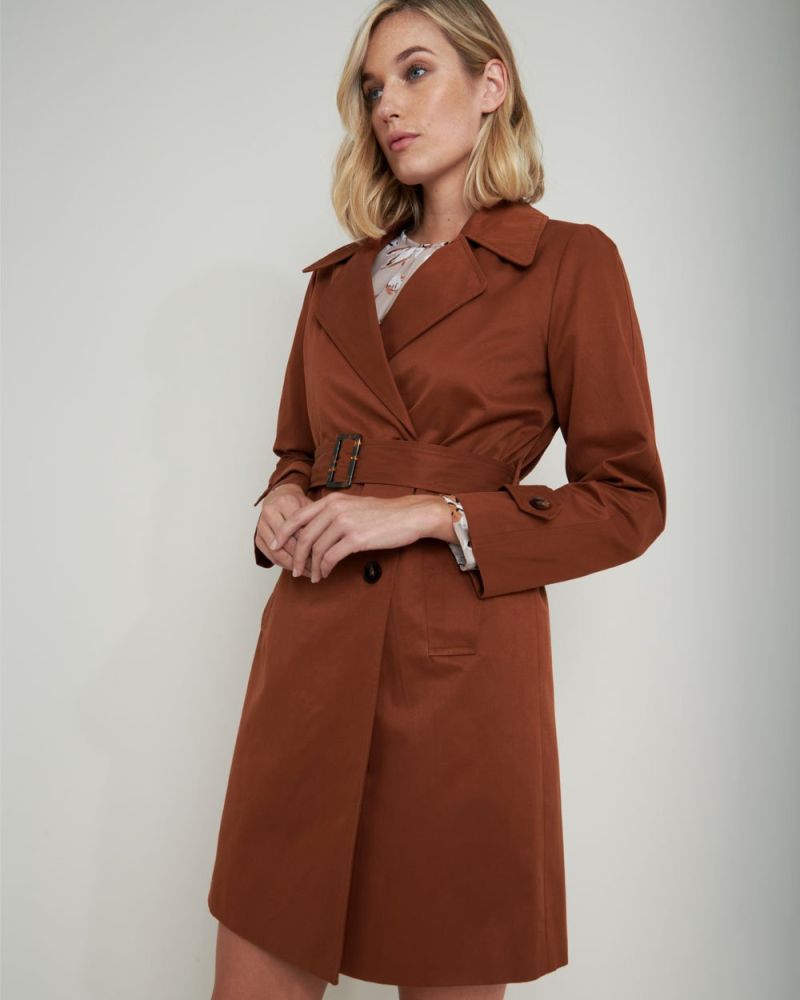 Maliah Double-Breasted Trench Coat