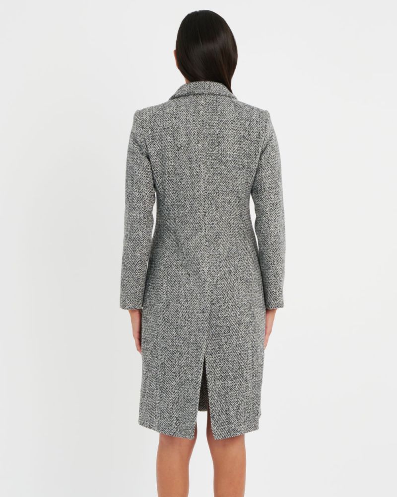 herringbone grey coat