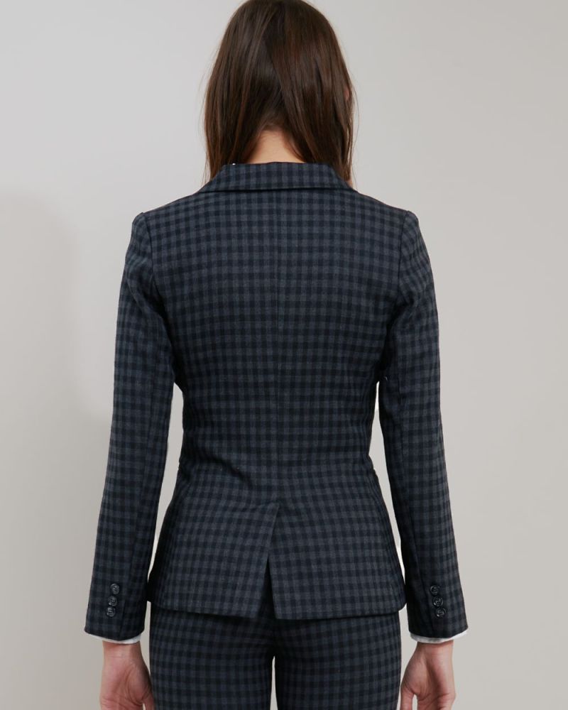 Halle Plaid Single Button Blazer