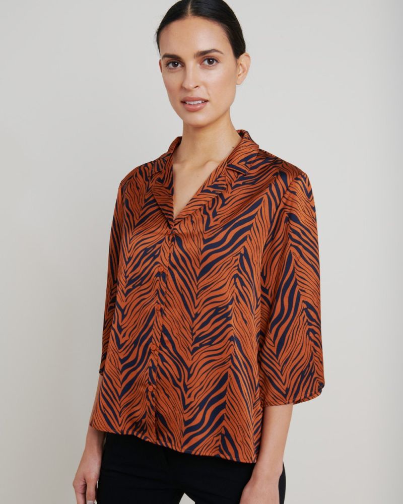 Kai Zebra Print Shirt Blouse