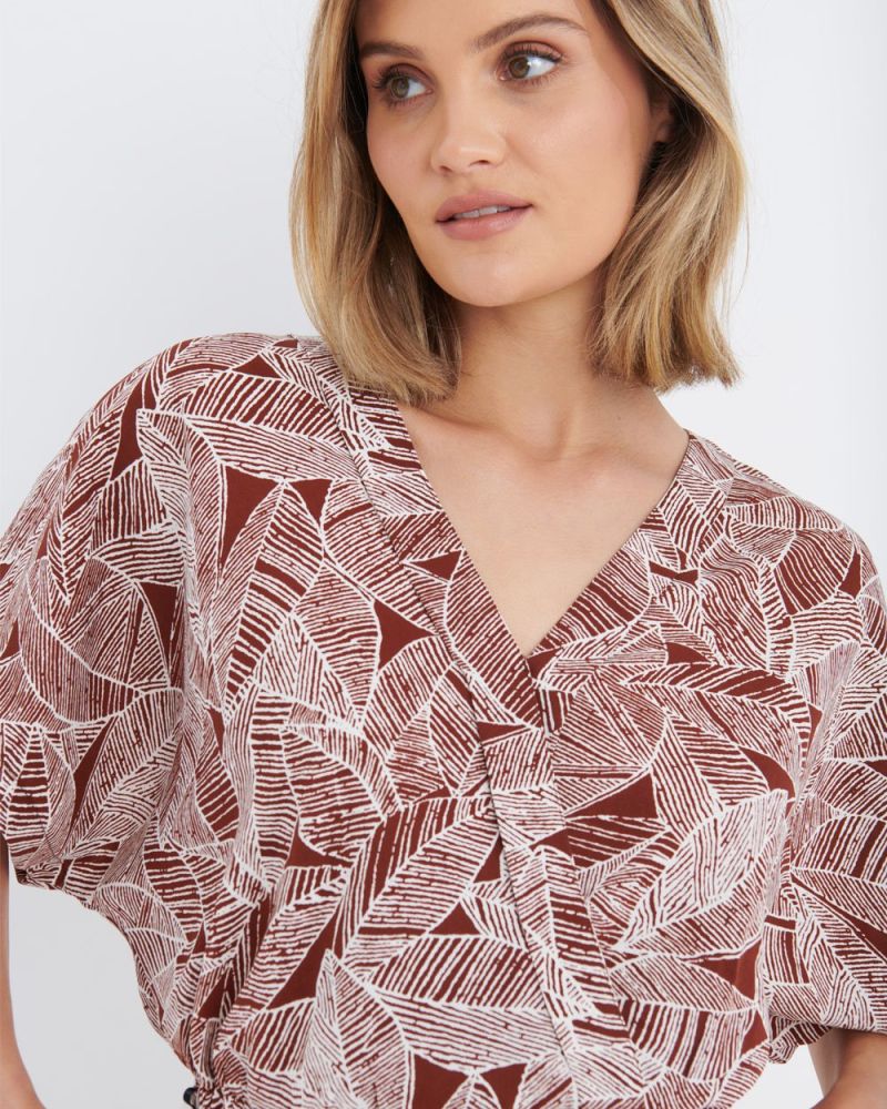 Kaley Printed Cropped Blouse
