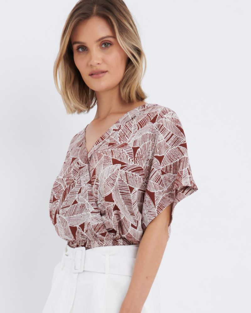 Kaley Printed Cropped Blouse