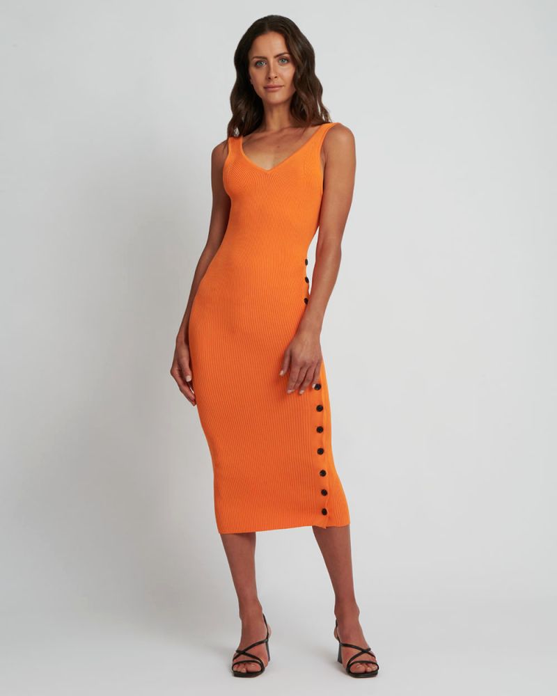 side button down dress