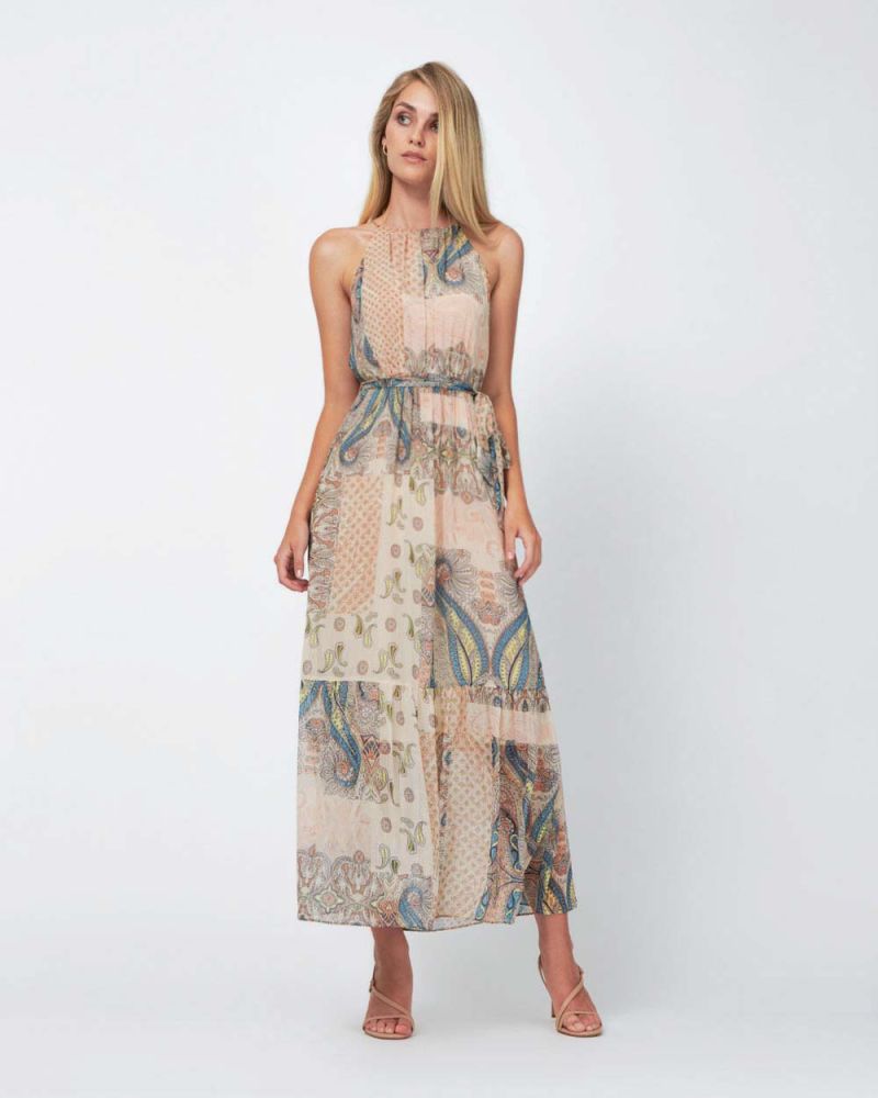 Yolanda Halter Neck Tie Waist Dress