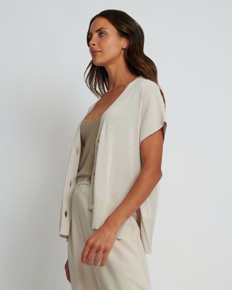 Theresa Relax Fit Knit Cardigan With Short Sleeve