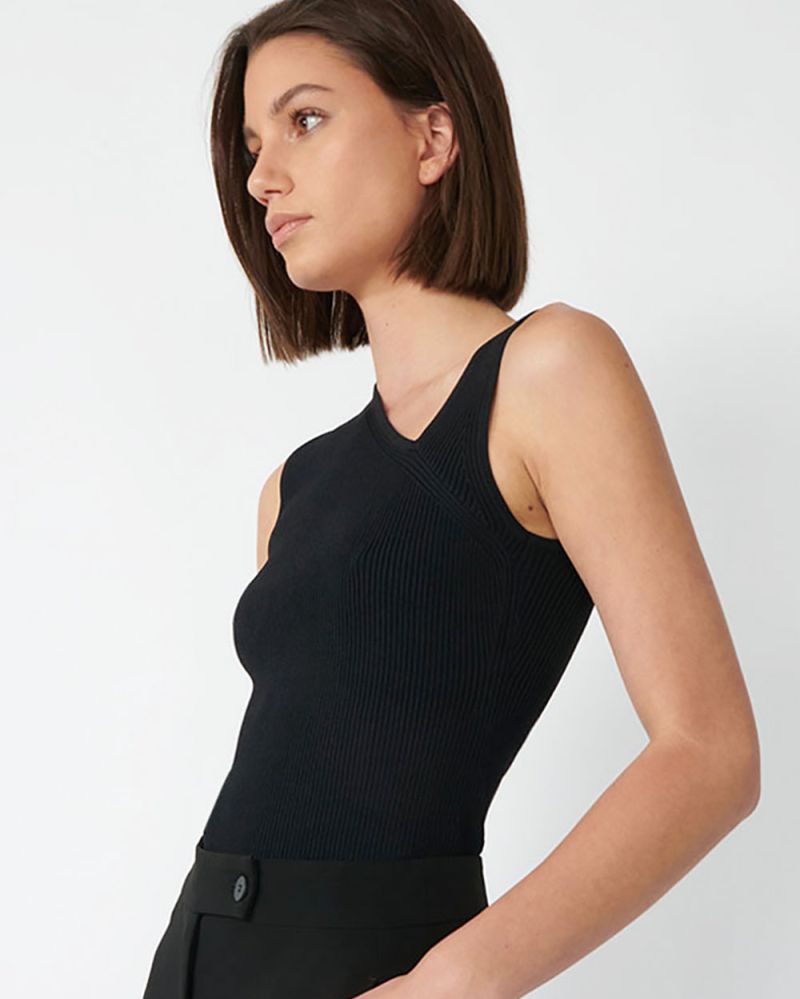 Tiana Ribbed Asymmetric Knit Top
