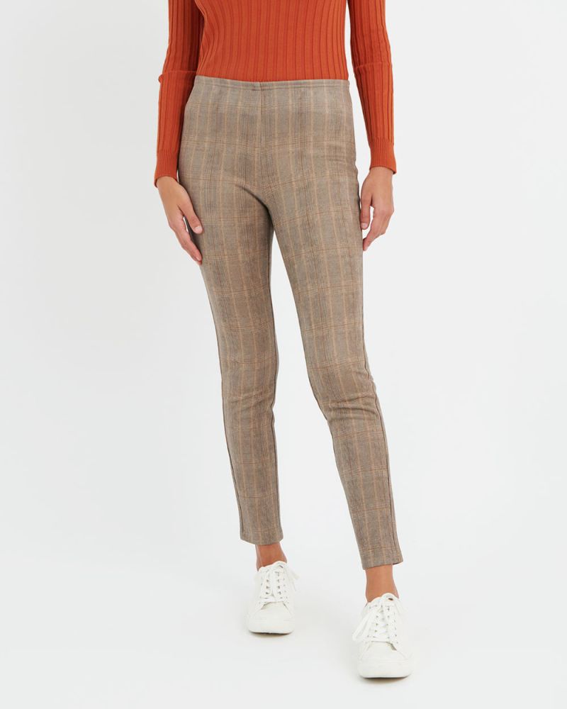checkered stretch pants