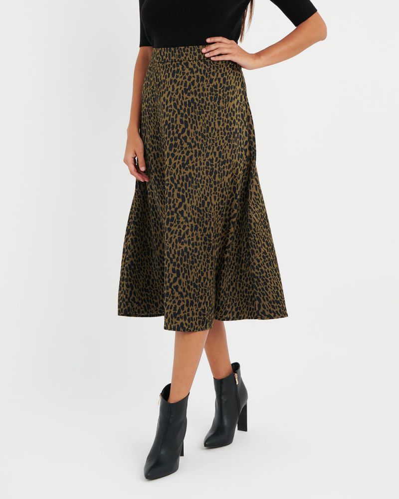 Marion Printed A-Line Skirt