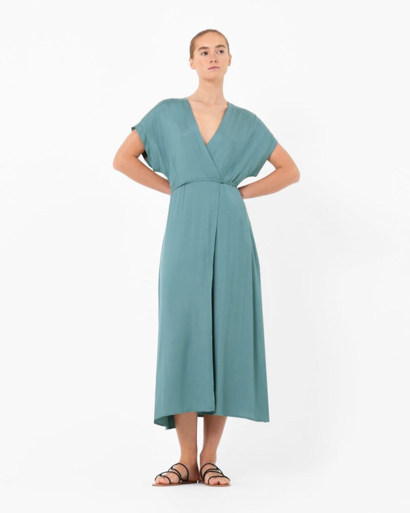 Adelyne Long Cupro Wrap Dress