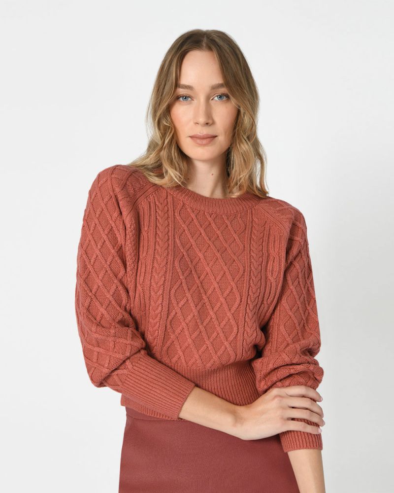 Carolyn Cropped Cable Knit