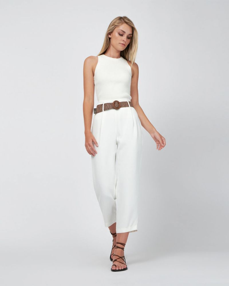 Mollie Belted Cropped Pants
