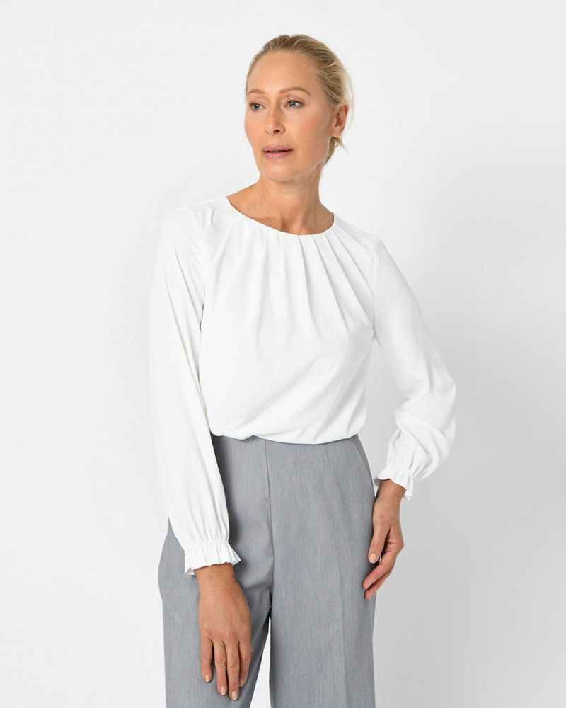 Vada Pleated Neck Blouse