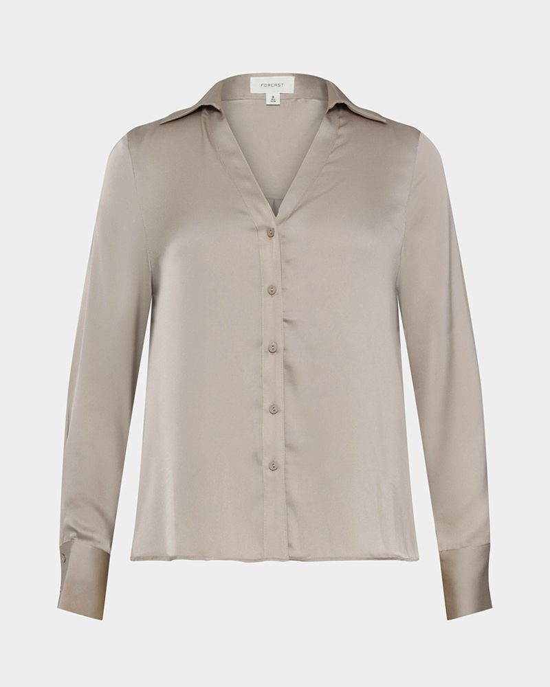 Lila Vneck Satin Blouse 
