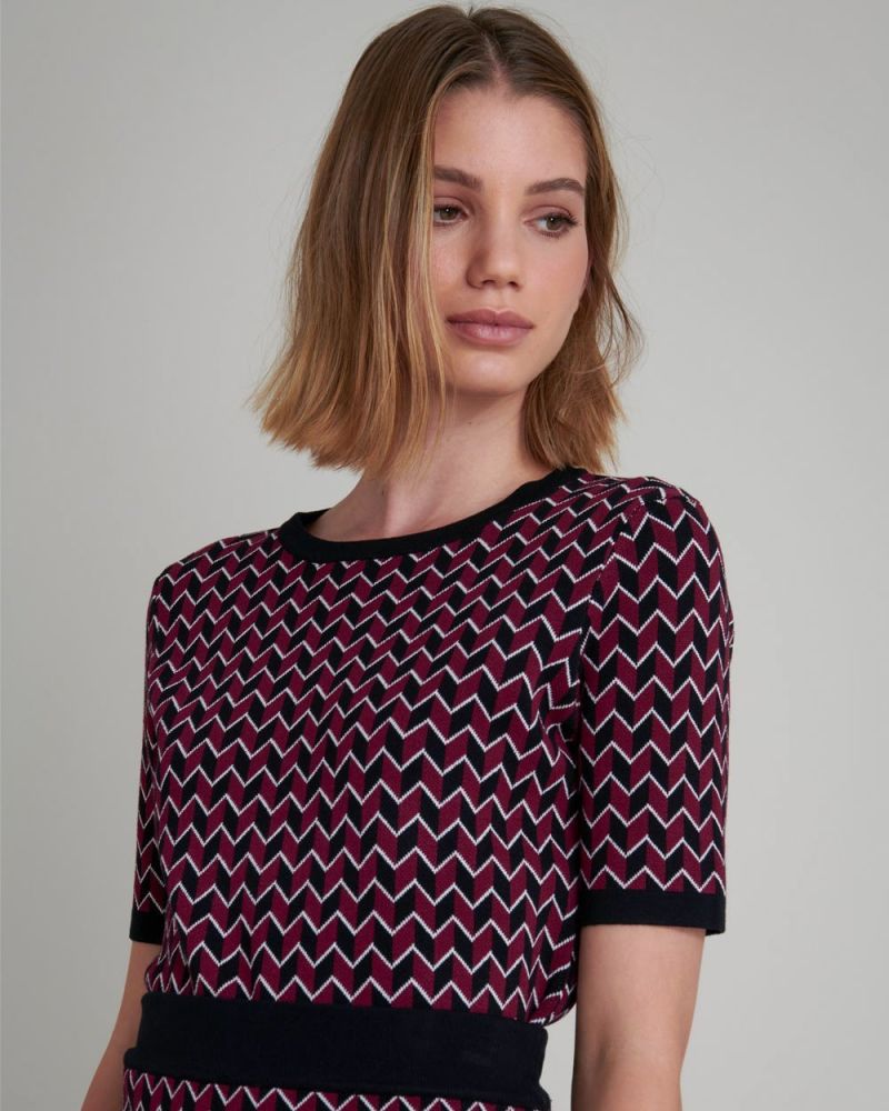 Estrelle Zig Zag Knit Top