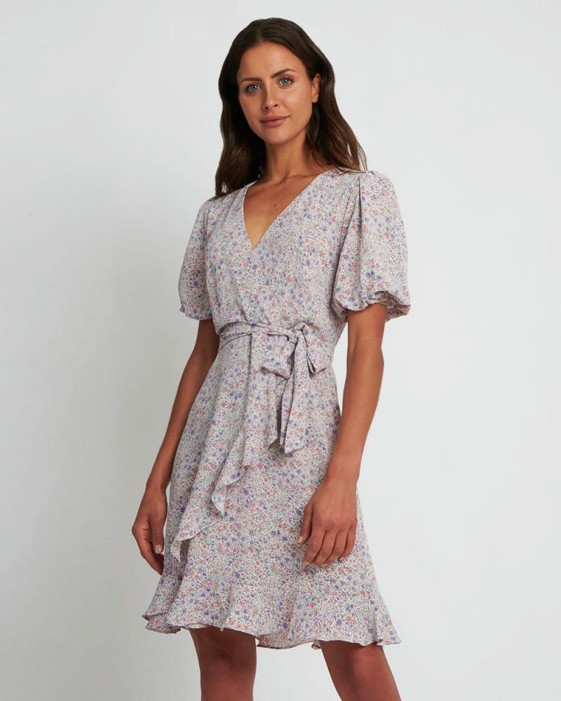 Sophie Balloon Sleeve Wrap Dress