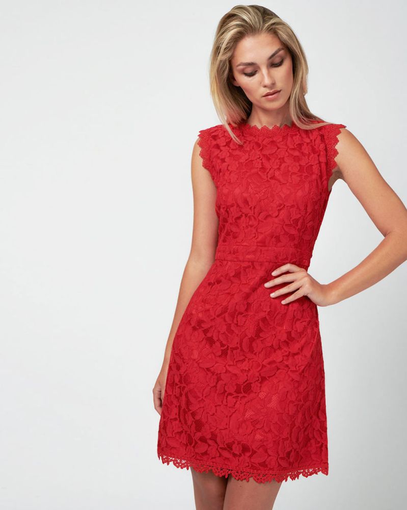 lyla high neck lace dress