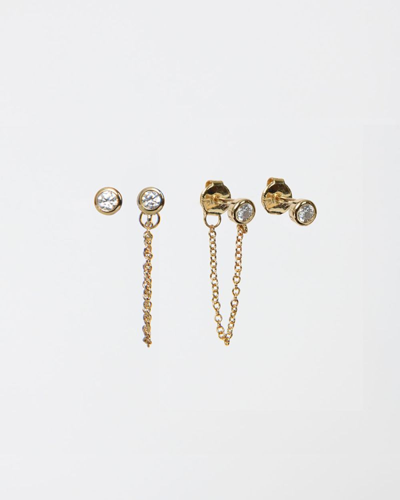 Raine 16k Gold Plated 2pc Earring Set