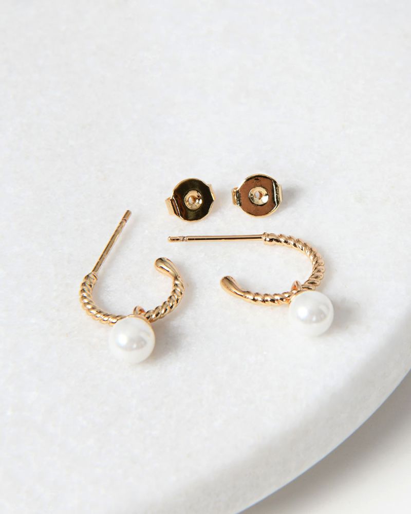 Sol 16k Gold Plated 2 Way Earrings