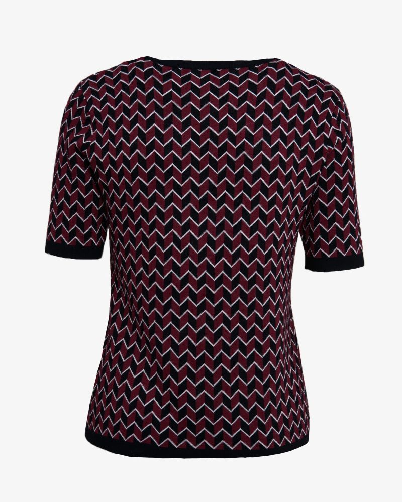 Estrelle Zig Zag Knit Top