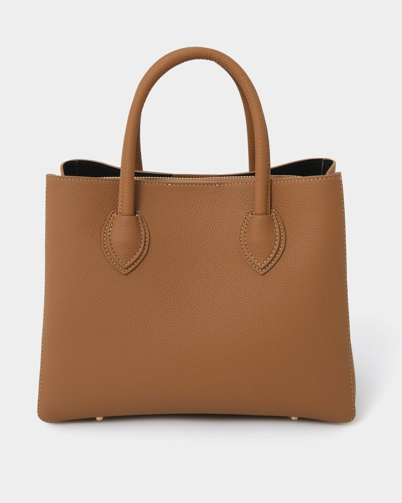 Amelia 2 Way Leather Bag| Peach Brown| Forcast - Forcast AU