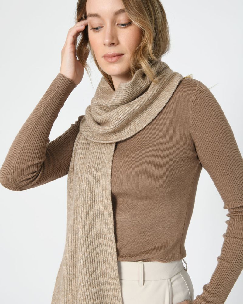 Lillie Wool Blend Ribbed Scarf