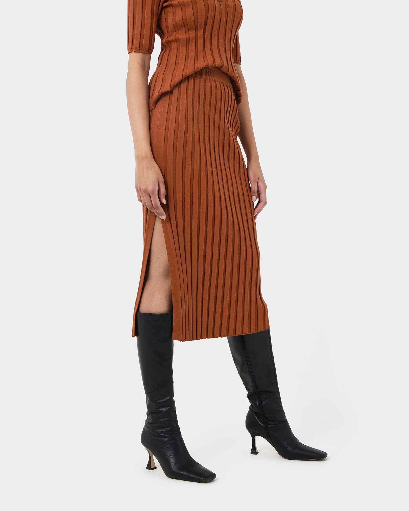 Manhattan Knit Skirt | Rust | Forcast - Forcast AU Manhattan Knit Skirt | Rust | Forcast - Forcast AU