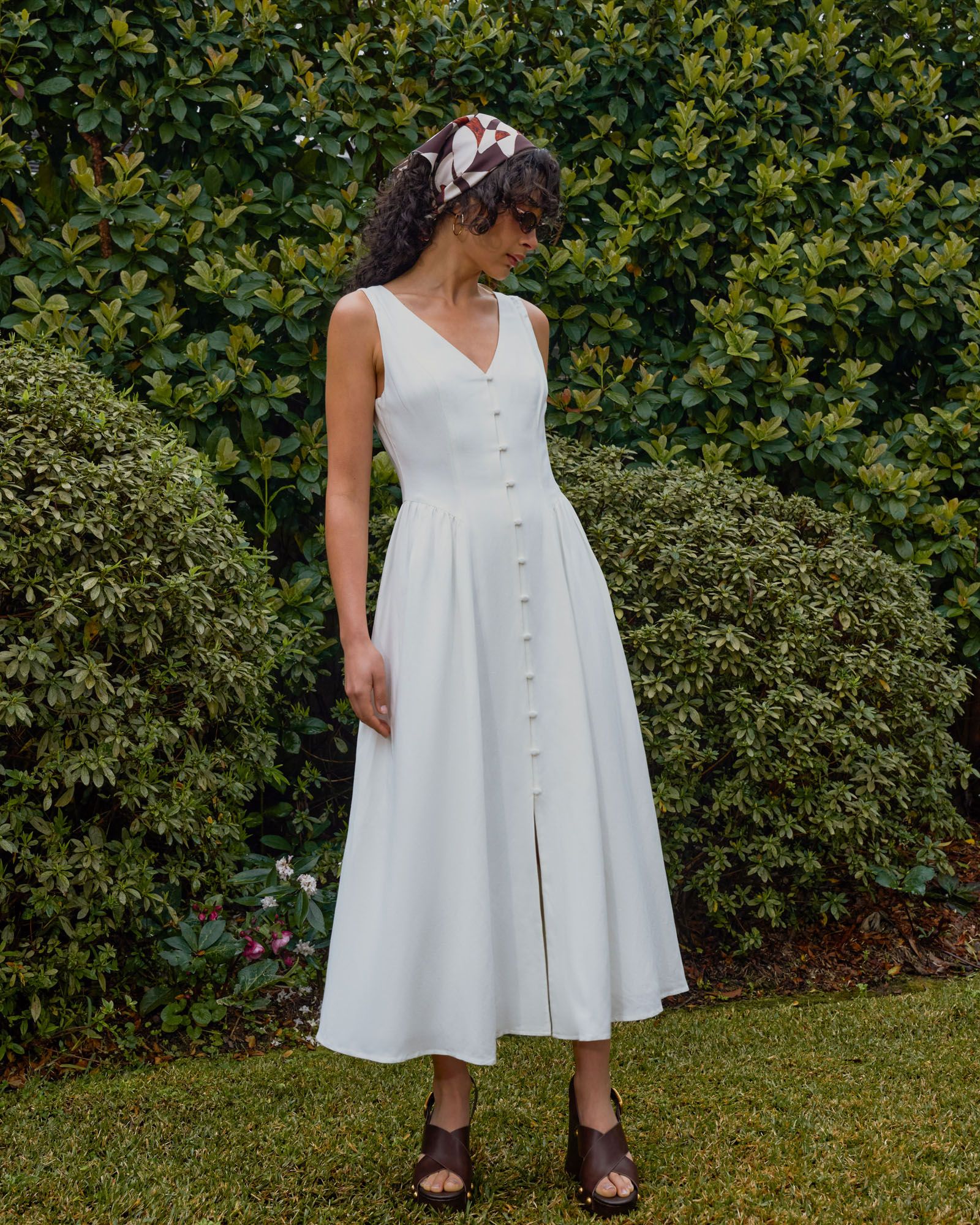 Kendal Linen Blend Dress | White Sugar | Forcast AU