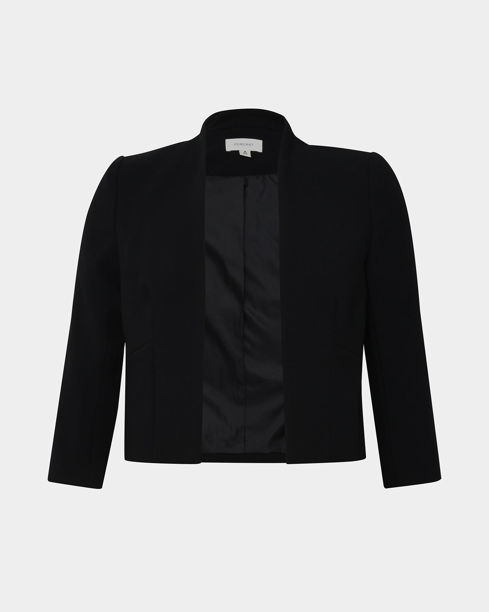 Nikki Collarless Cropped Jacket | Black | Forcast AU