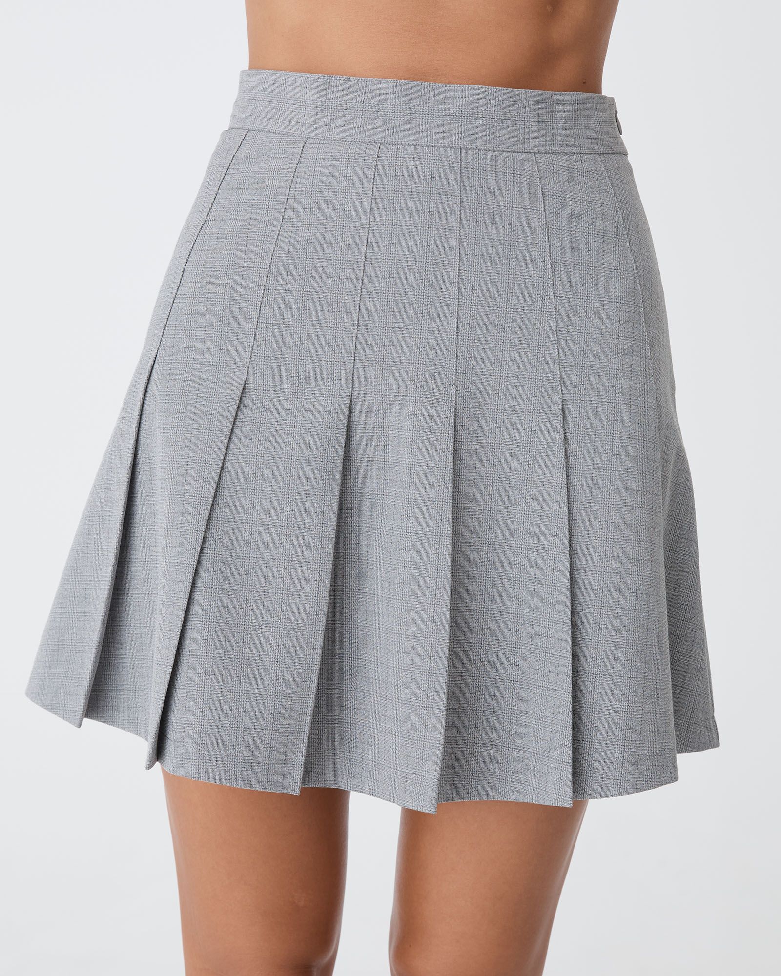 Kris Pleated Mini Skirt | Grey Check | Forcast - Forcast AU