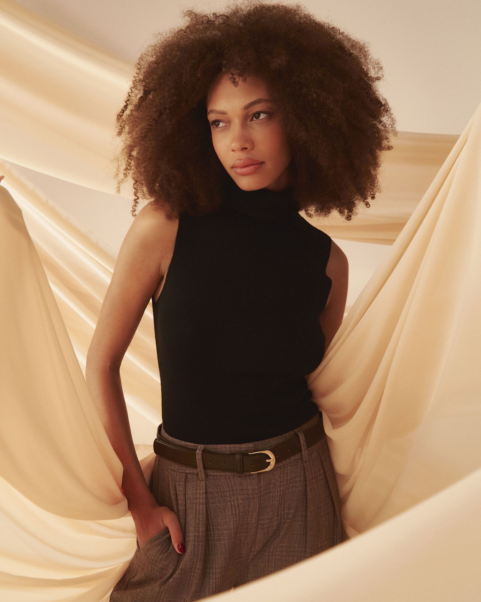 Suzie Turtleneck Rib Knit Top | Grey Marle | Forcast - Forcast AU