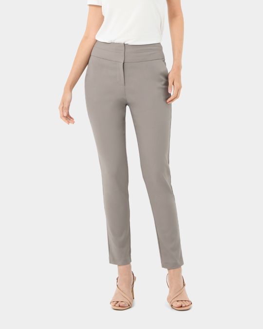 Buy STOP Solid Tailored Fit Polyester Women's Trousers | Shoppers Stop