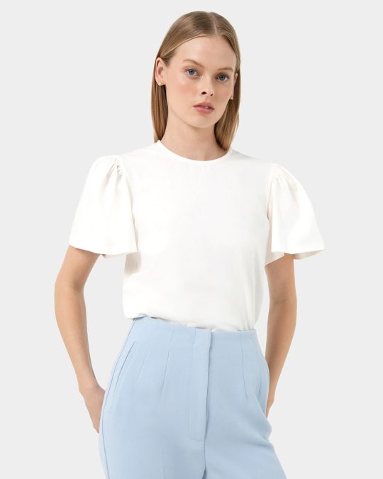 Cayla Gathered Sleeve Tee