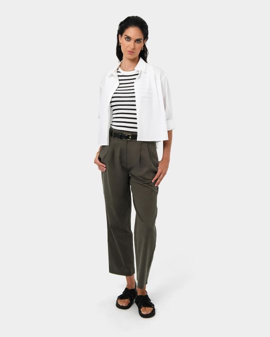 Mazzy Cotton Belted Trousers