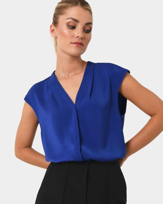 Adelaide V-neck Cap Sleeve Top