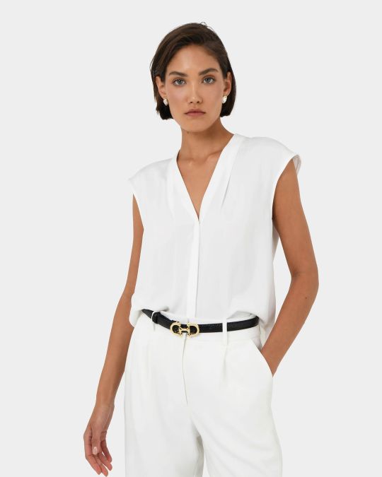 Adelaide V-neck Cap Sleeve Top