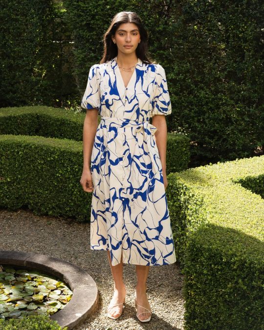 Jayleen Puff Sleeve Tie Dress