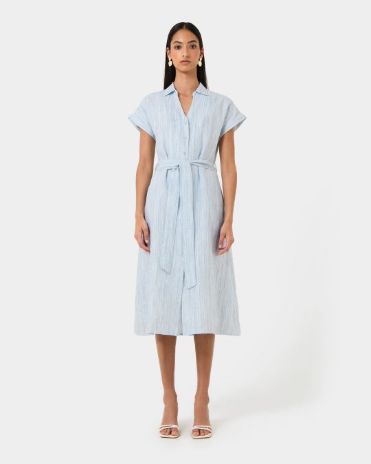 Paris Linen Midi Dress