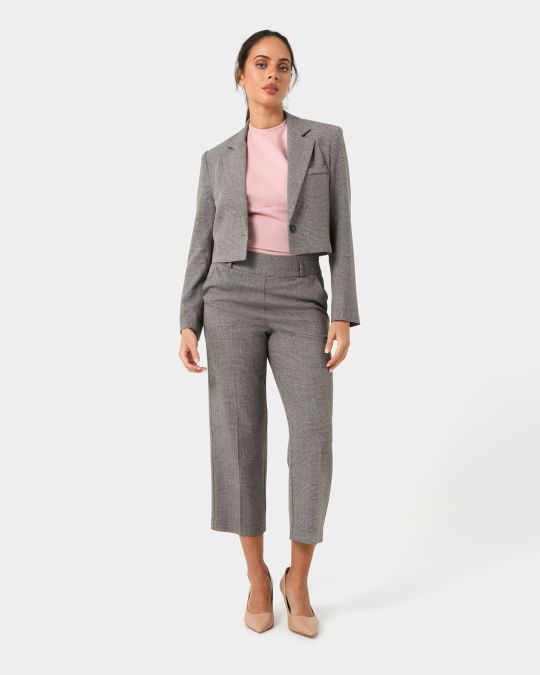 Kai Checked Crop Blazer