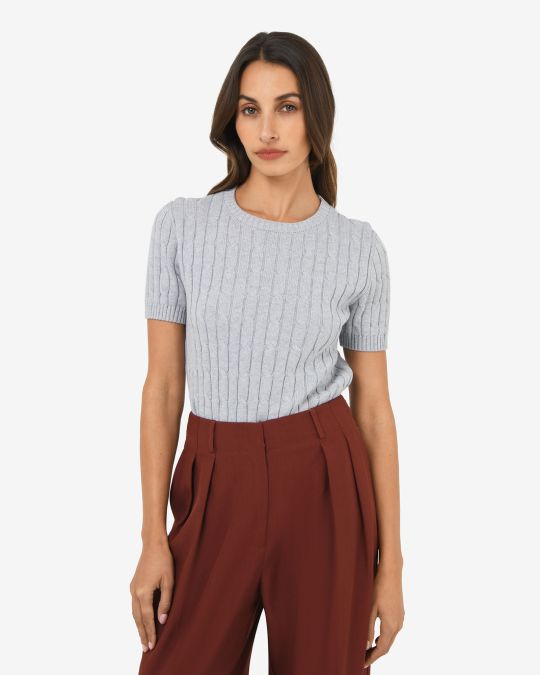 Anita Short Sleeve Cable Knit