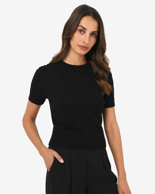 Anita Short Sleeve Cable Knit