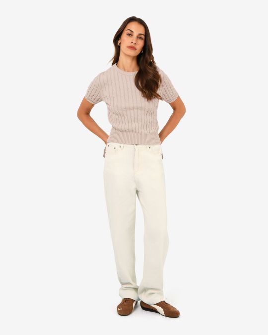 Anita Short Sleeve Cable Knit