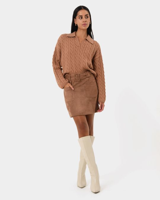 Julie Faux Suede Mini Skirt