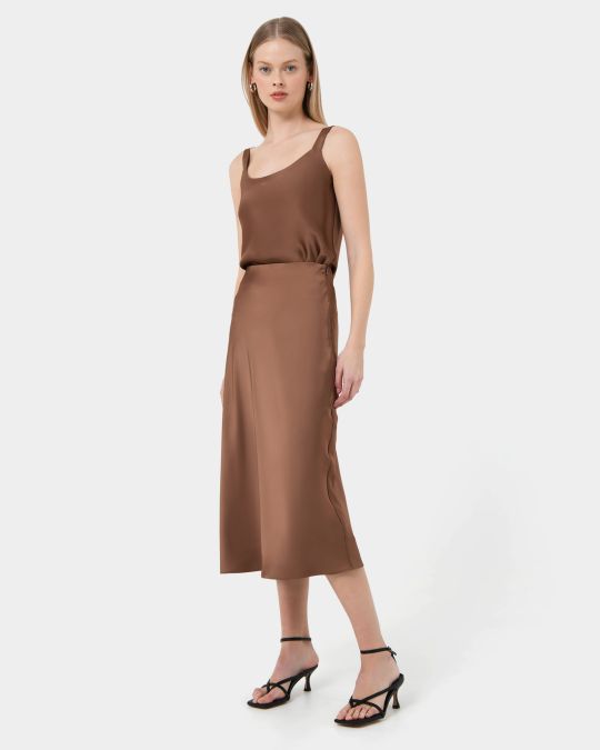 Kalena Satin Bias Skirt