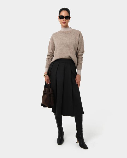 Ryan Pleated Midi Skirt