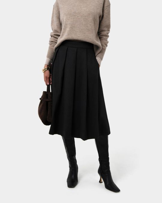 Ryan Pleated Midi Skirt