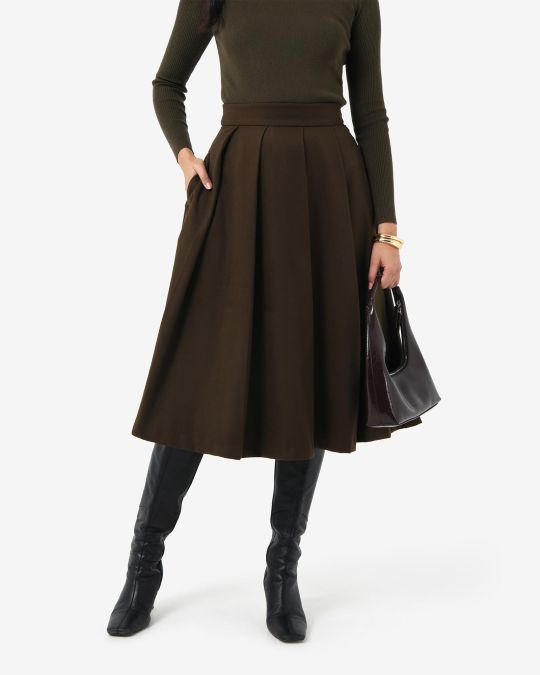 Ryan Pleated Midi Skirt