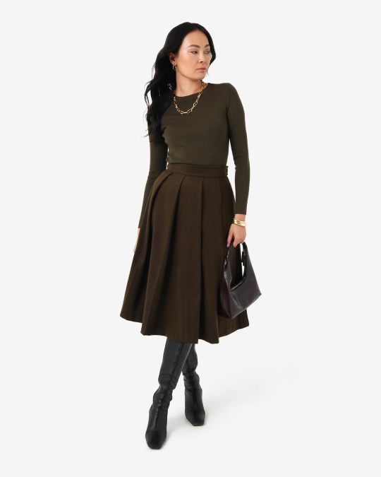 Ryan Pleated Midi Skirt
