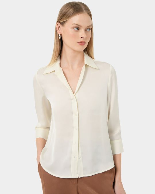 Hailee 3/4 Sleeve Satin Blouse